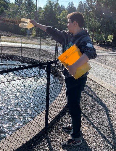 Samuel at hatchery