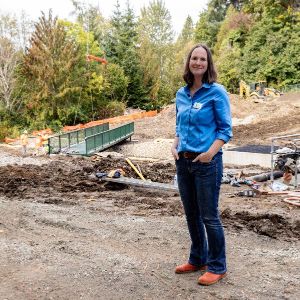 Katherine Cory with Upcycled Bridge