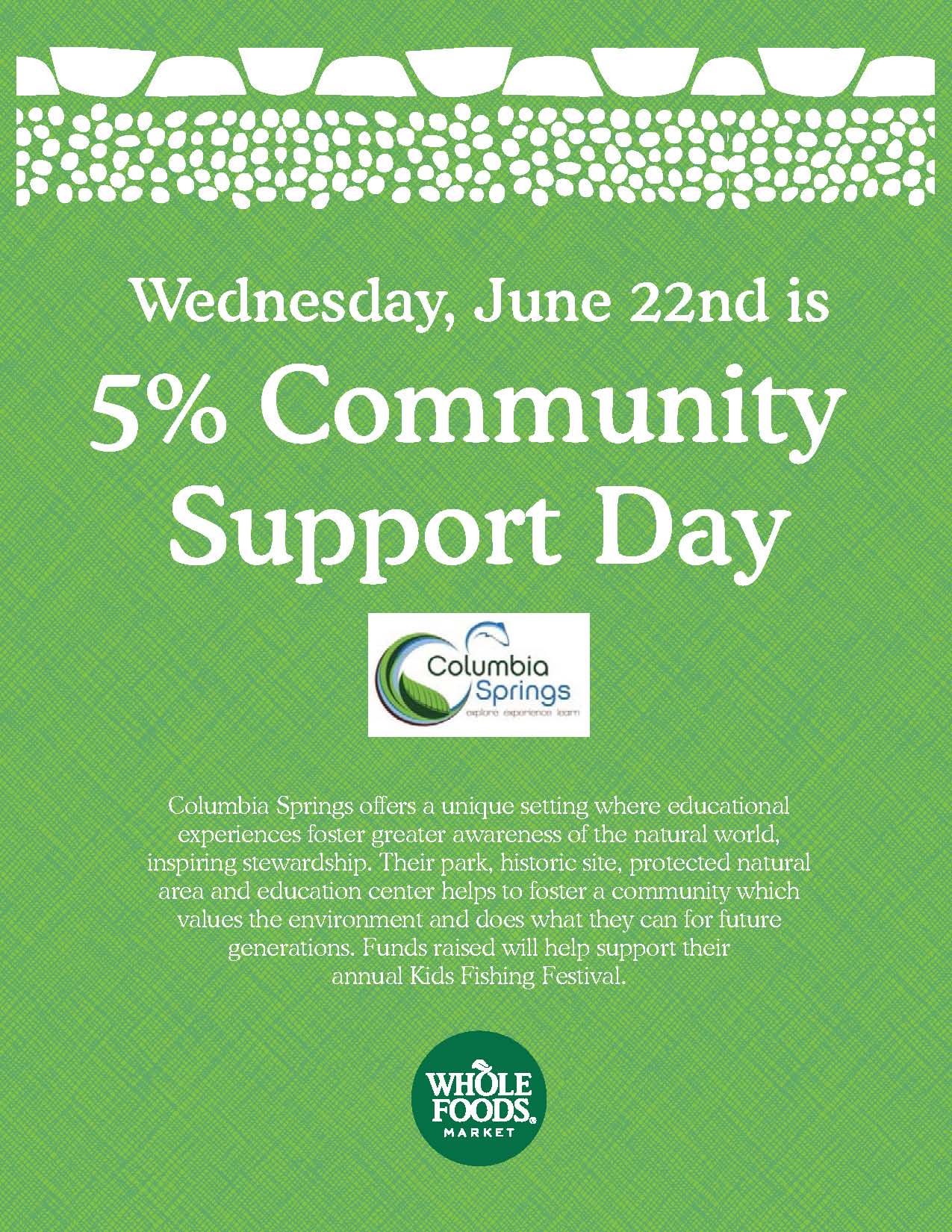 Buy Tasty Food, Support Columbia Springs!